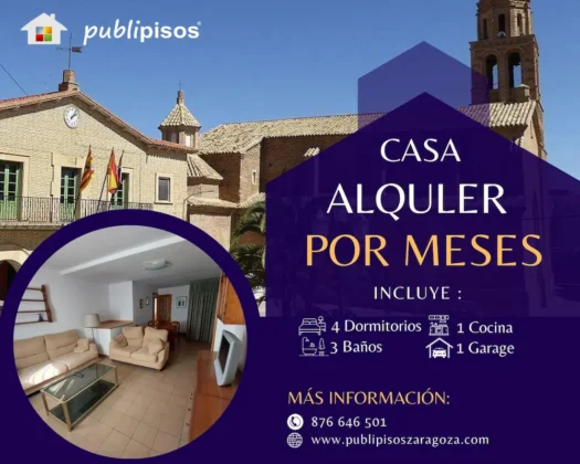 Alquler temporal para empresas casa junto zaragoza